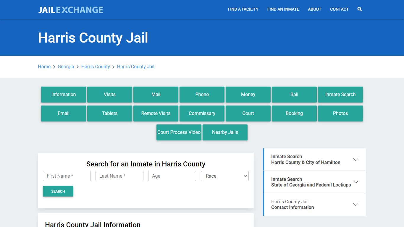 Harris County Jail Roster Lookup, GA, Inmate Search