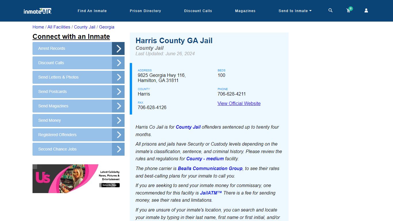 Harris County GA Jail - Inmate Locator